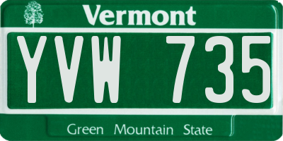 VT license plate YVW735