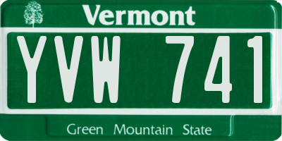 VT license plate YVW741