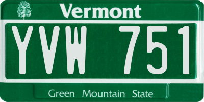 VT license plate YVW751