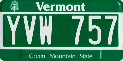 VT license plate YVW757