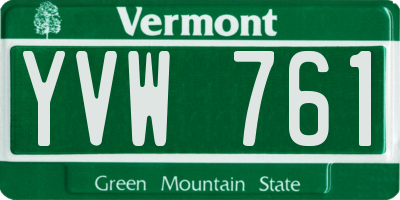 VT license plate YVW761