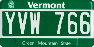 VT license plate YVW766