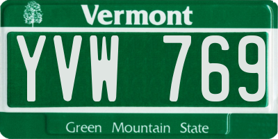 VT license plate YVW769