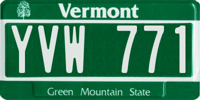 VT license plate YVW771