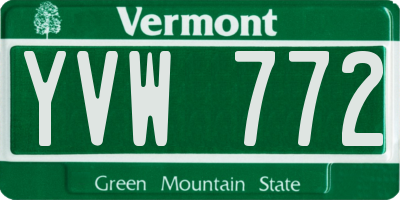 VT license plate YVW772