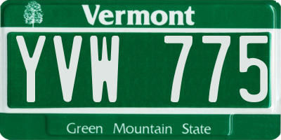 VT license plate YVW775