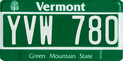 VT license plate YVW780