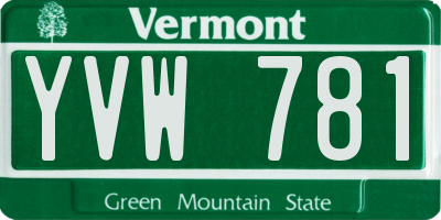 VT license plate YVW781