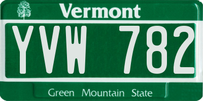 VT license plate YVW782