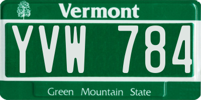 VT license plate YVW784