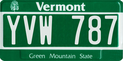 VT license plate YVW787