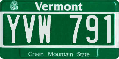 VT license plate YVW791