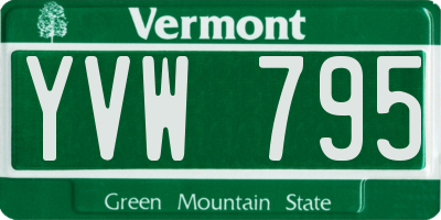 VT license plate YVW795