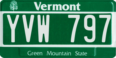 VT license plate YVW797