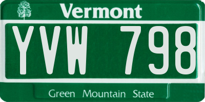 VT license plate YVW798