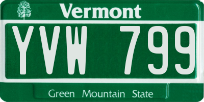 VT license plate YVW799