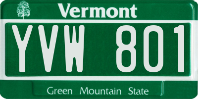 VT license plate YVW801