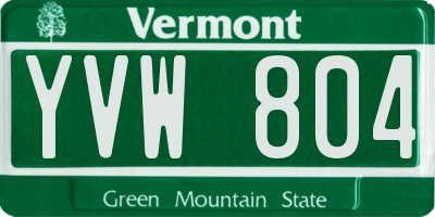 VT license plate YVW804