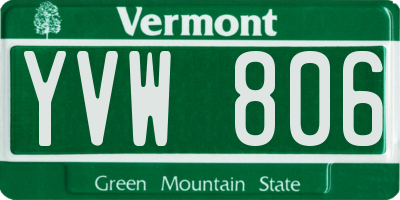 VT license plate YVW806