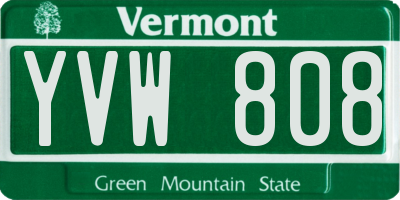 VT license plate YVW808