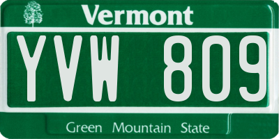 VT license plate YVW809