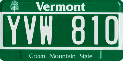 VT license plate YVW810