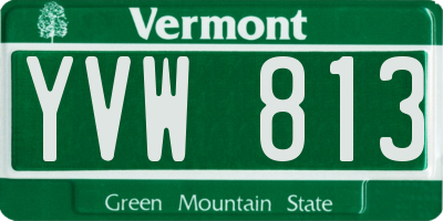 VT license plate YVW813