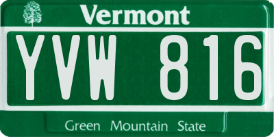VT license plate YVW816