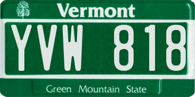 VT license plate YVW818