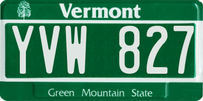 VT license plate YVW827