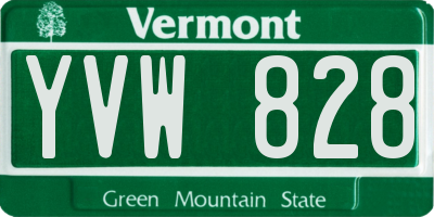 VT license plate YVW828