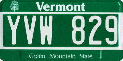 VT license plate YVW829