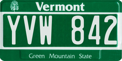 VT license plate YVW842
