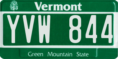 VT license plate YVW844
