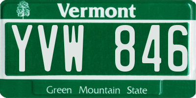 VT license plate YVW846