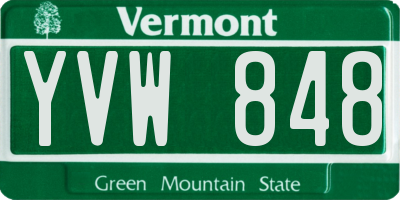 VT license plate YVW848