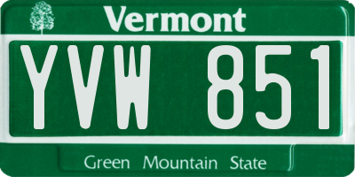 VT license plate YVW851