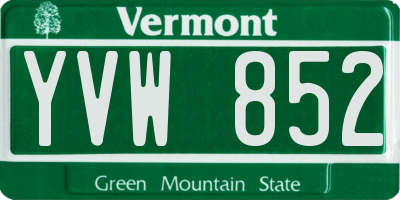VT license plate YVW852