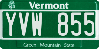VT license plate YVW855