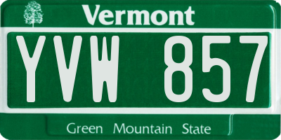 VT license plate YVW857