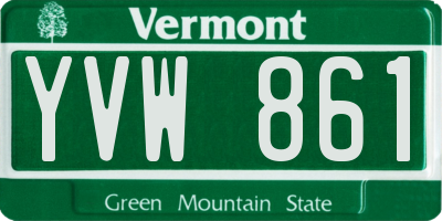 VT license plate YVW861