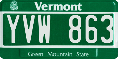 VT license plate YVW863