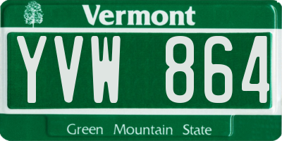 VT license plate YVW864