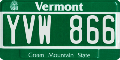 VT license plate YVW866
