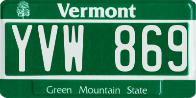 VT license plate YVW869