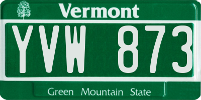 VT license plate YVW873