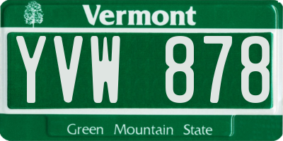 VT license plate YVW878