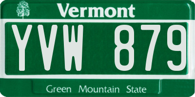 VT license plate YVW879