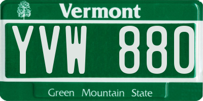 VT license plate YVW880