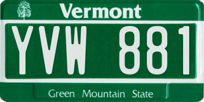 VT license plate YVW881